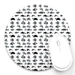 Fish Pattern Round Mousepads by ValentinaDesign