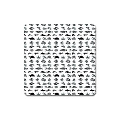 Fish Pattern Square Magnet by ValentinaDesign