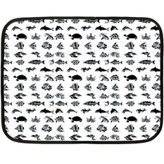 Fish Pattern Fleece Blanket (mini) by ValentinaDesign