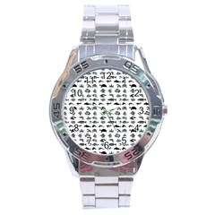 Fish Pattern Stainless Steel Analogue Watch by ValentinaDesign