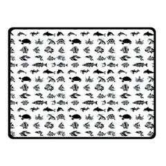 Fish Pattern Double Sided Fleece Blanket (small)  by ValentinaDesign