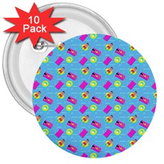 Summer Pattern 3  Buttons (10 Pack)  by ValentinaDesign