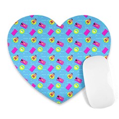 Summer Pattern Heart Mousepads by ValentinaDesign