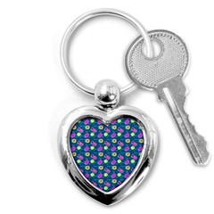 Summer Pattern Key Chains (heart)  by ValentinaDesign