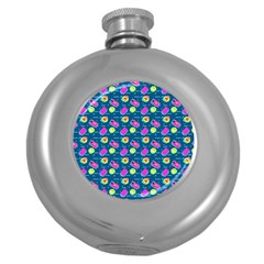 Summer Pattern Round Hip Flask (5 Oz) by ValentinaDesign