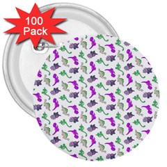 Dinosaurs pattern 3  Buttons (100 pack) 