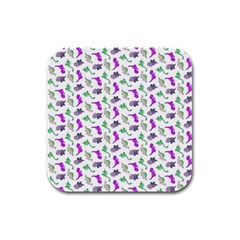 Dinosaurs pattern Rubber Square Coaster (4 pack) 