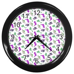 Dinosaurs pattern Wall Clocks (Black)