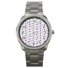 Dinosaurs pattern Sport Metal Watch