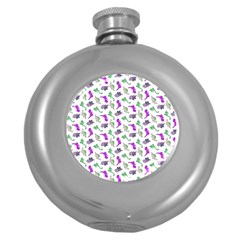 Dinosaurs pattern Round Hip Flask (5 oz)