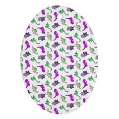 Dinosaurs pattern Oval Ornament (Two Sides)