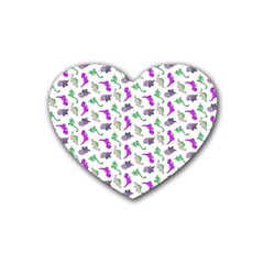 Dinosaurs pattern Heart Coaster (4 pack) 