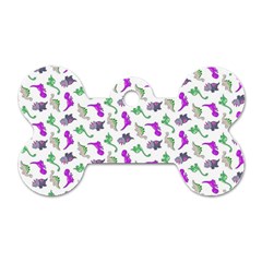 Dinosaurs pattern Dog Tag Bone (Two Sides)