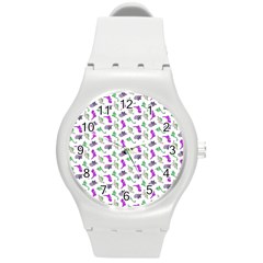 Dinosaurs pattern Round Plastic Sport Watch (M)