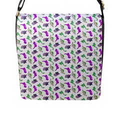 Dinosaurs pattern Flap Messenger Bag (L) 