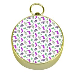 Dinosaurs pattern Gold Compasses