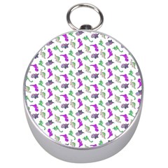 Dinosaurs pattern Silver Compasses