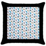 Dinosaurs pattern Throw Pillow Case (Black) Front