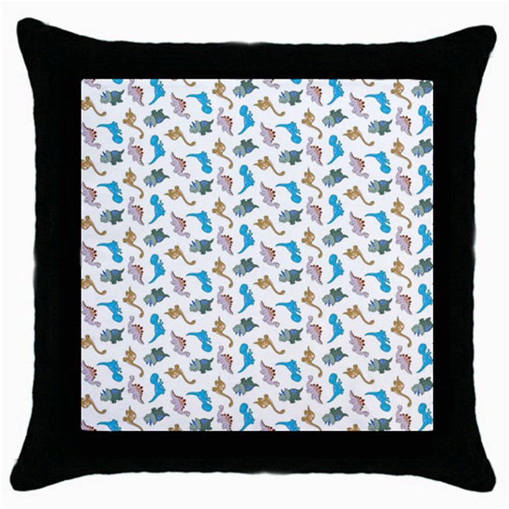 Dinosaurs pattern Throw Pillow Case (Black)