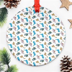 Dinosaurs Pattern Round Ornament (two Sides) by ValentinaDesign