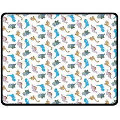 Dinosaurs Pattern Double Sided Fleece Blanket (medium)  by ValentinaDesign