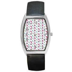 Dinosaurs Pattern Barrel Style Metal Watch by ValentinaDesign