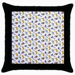 Dinosaurs Pattern Throw Pillow Case (black) by ValentinaDesign