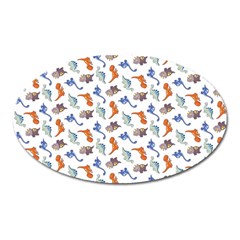 Dinosaurs Pattern Oval Magnet by ValentinaDesign