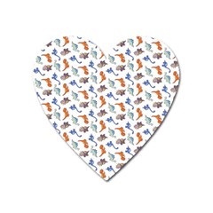 Dinosaurs Pattern Heart Magnet by ValentinaDesign