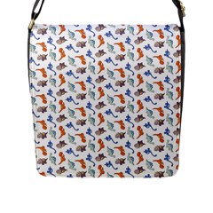 Dinosaurs Pattern Flap Messenger Bag (l)  by ValentinaDesign