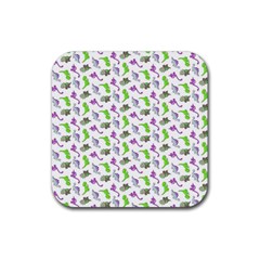 Dinosaurs Pattern Rubber Coaster (square)  by ValentinaDesign