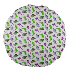 Dinosaurs Pattern Large 18  Premium Round Cushions by ValentinaDesign