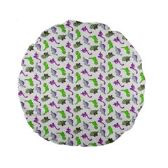 Dinosaurs Pattern Standard 15  Premium Flano Round Cushions by ValentinaDesign