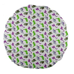 Dinosaurs Pattern Large 18  Premium Flano Round Cushions by ValentinaDesign