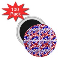 Happy 4th Of July Theme Pattern 1 75  Magnets (100 Pack)  by dflcprints