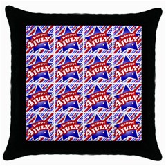 Happy 4th Of July Theme Pattern Throw Pillow Case (black) by dflcprints