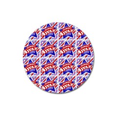 Happy 4th Of July Theme Pattern Magnet 3  (round) by dflcprints