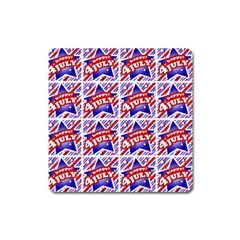 Happy 4th Of July Theme Pattern Square Magnet by dflcprints