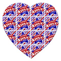 Happy 4th Of July Theme Pattern Jigsaw Puzzle (heart) by dflcprints