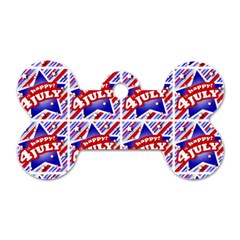 Happy 4th Of July Theme Pattern Dog Tag Bone (two Sides) by dflcprints