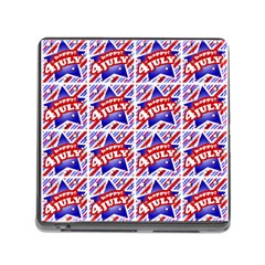 Happy 4th Of July Theme Pattern Memory Card Reader (square) by dflcprints