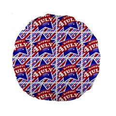 Happy 4th Of July Theme Pattern Standard 15  Premium Round Cushions by dflcprints