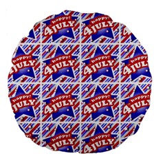 Happy 4th Of July Theme Pattern Large 18  Premium Round Cushions by dflcprints