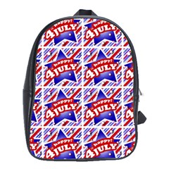 Happy 4th Of July Theme Pattern School Bags (xl)  by dflcprints