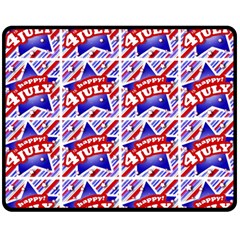 Happy 4th Of July Theme Pattern Double Sided Fleece Blanket (medium)  by dflcprints