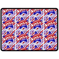 Happy 4th Of July Theme Pattern Double Sided Fleece Blanket (large)  by dflcprints