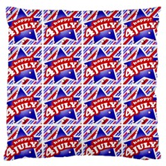 Happy 4th Of July Theme Pattern Large Flano Cushion Case (two Sides) by dflcprints