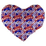 Happy 4th Of July Theme Pattern Large 19  Premium Flano Heart Shape Cushions Front