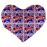 Happy 4th Of July Theme Pattern Large 19  Premium Flano Heart Shape Cushions Back