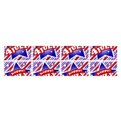 Happy 4th Of July Theme Pattern Satin Scarf (oblong) by dflcprints